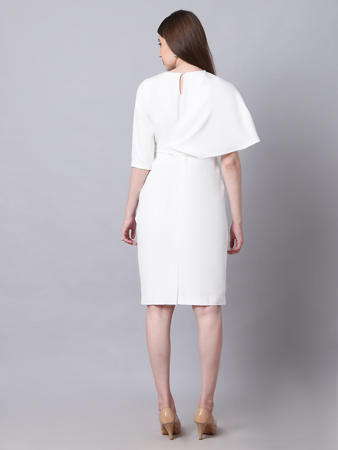 Incandescent Draped Dress (White)