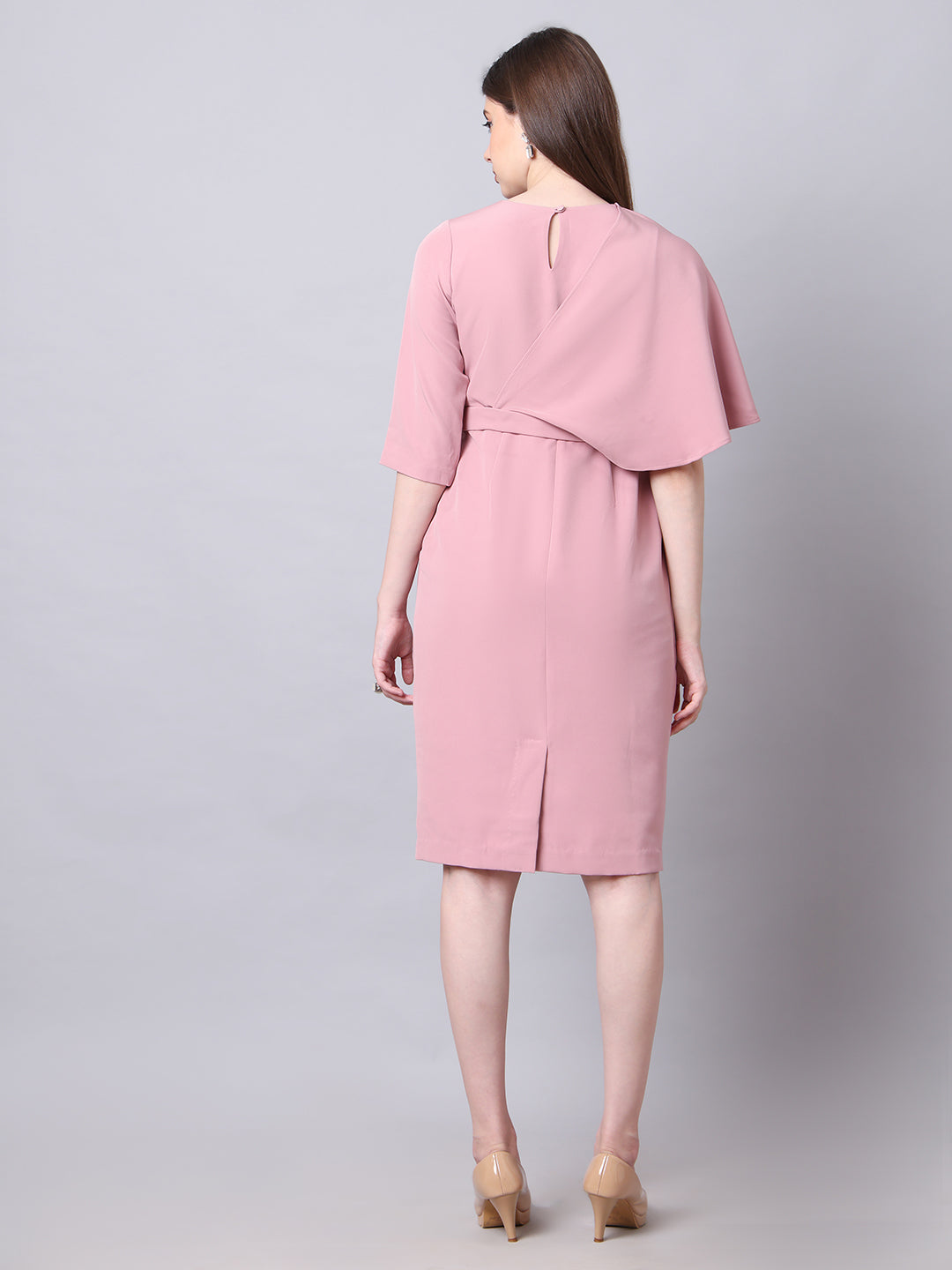 Incandescent Draped Dress (Dusty Pink)