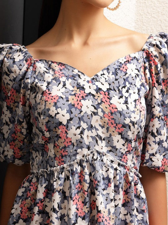 Floral Print Fit & Flare Dress