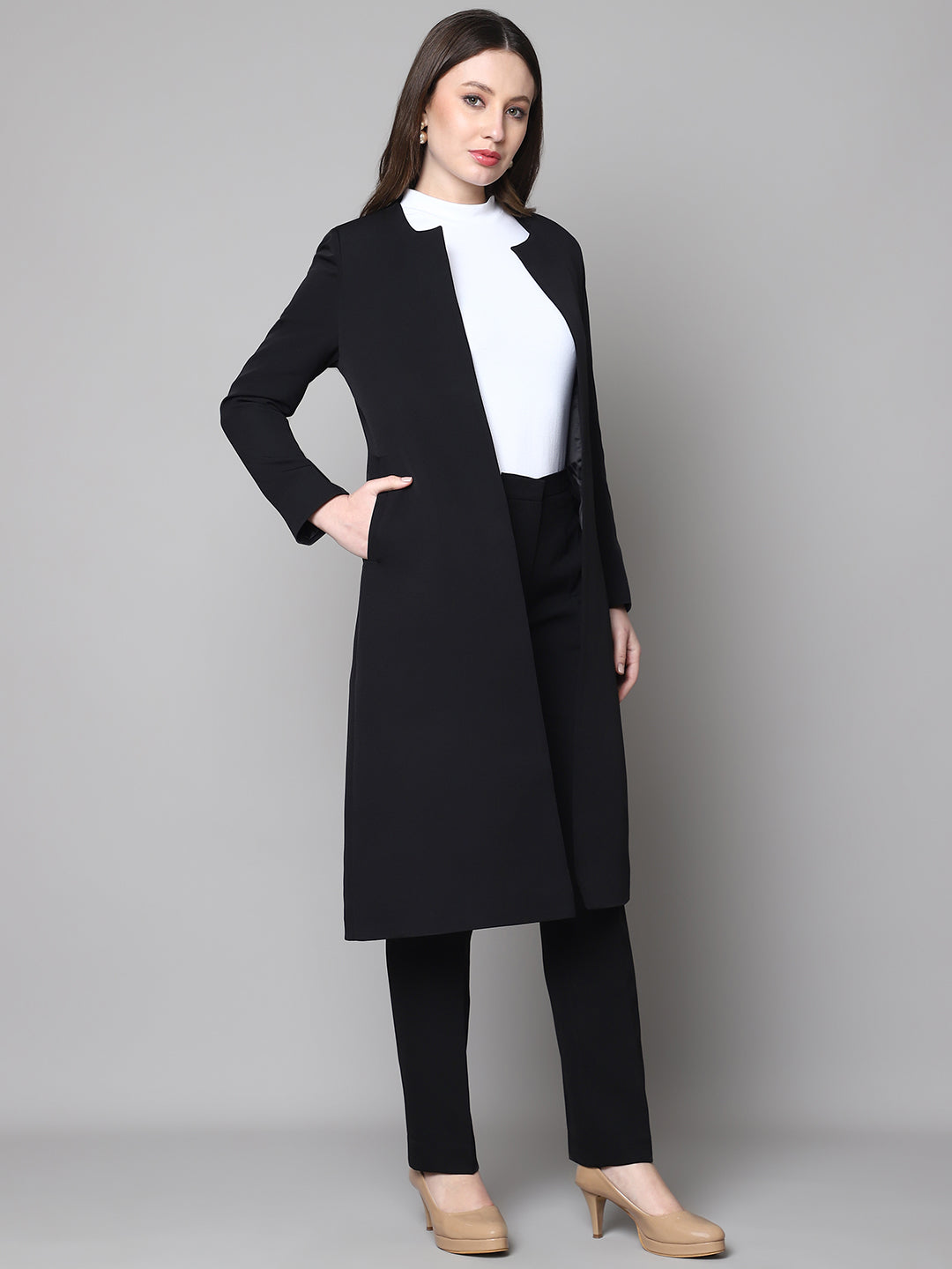 Phoenix Rising Long Blazer and Straight Fit Trouser (Black)