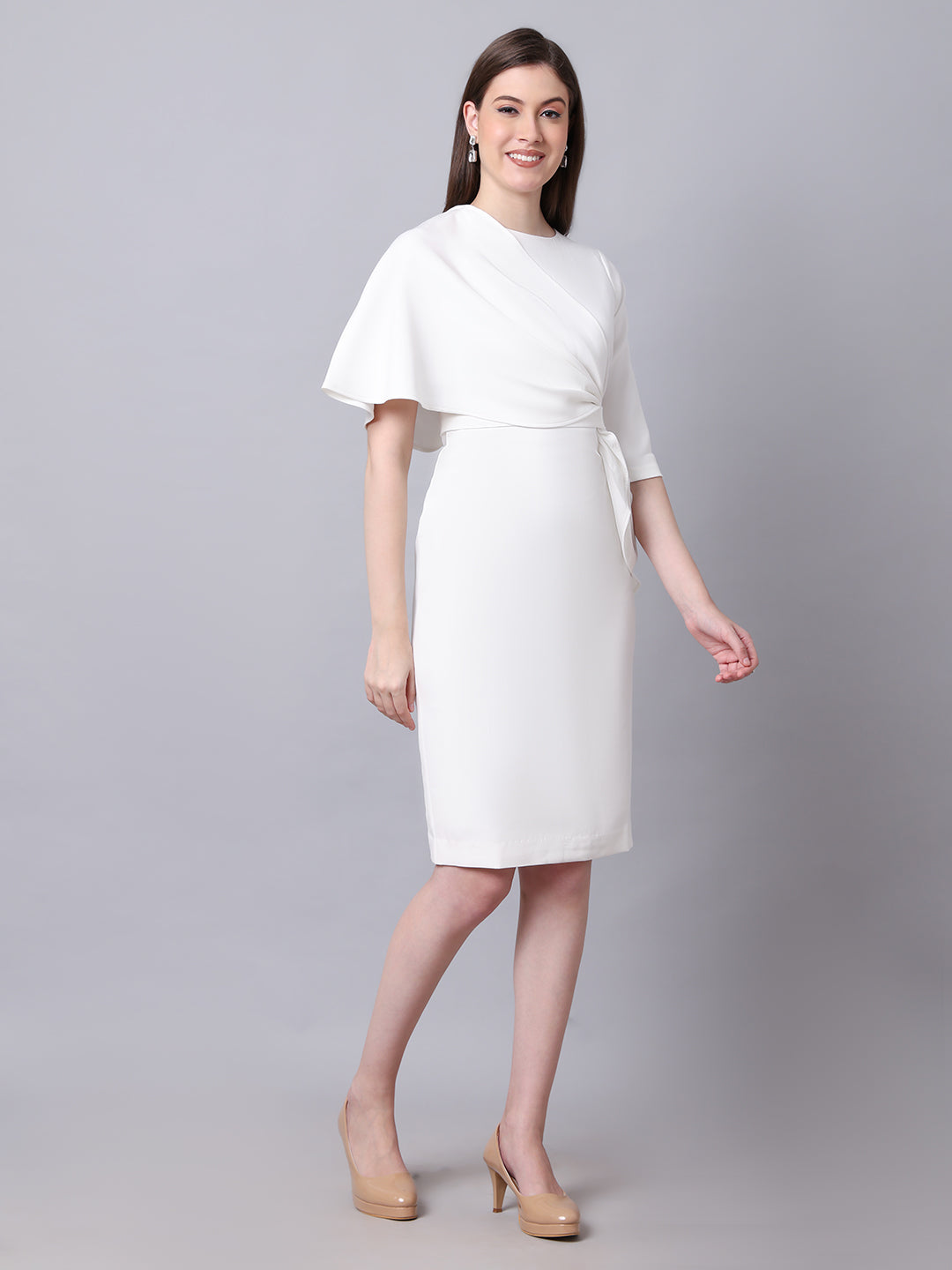 Incandescent Draped Dress (White)