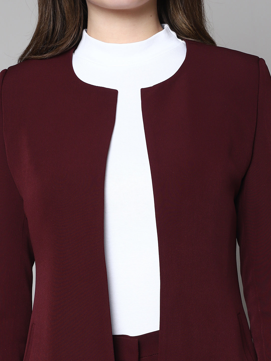 Phoenix Rising Long Blazer and Straight Fit Trouser (Wine)