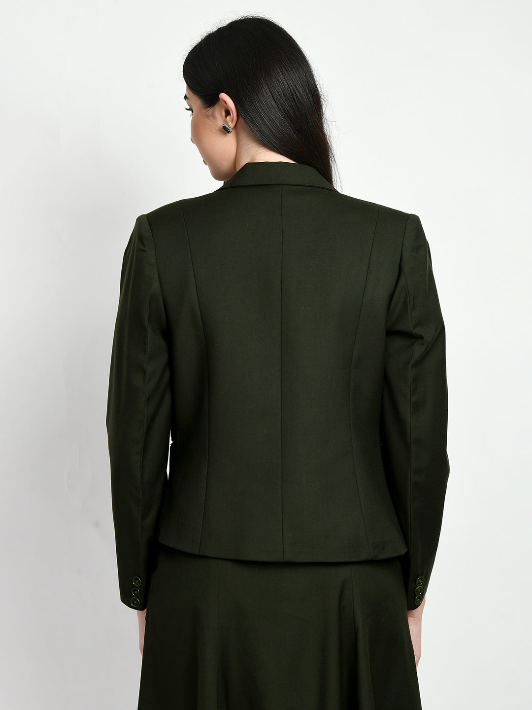 Excellence Single Breasted Short Blazer (Olive)