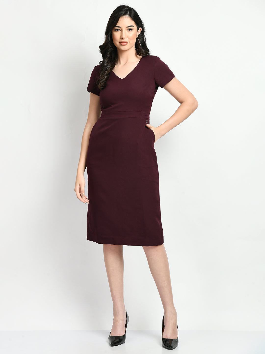 Composure Sheath Dress (Wine)