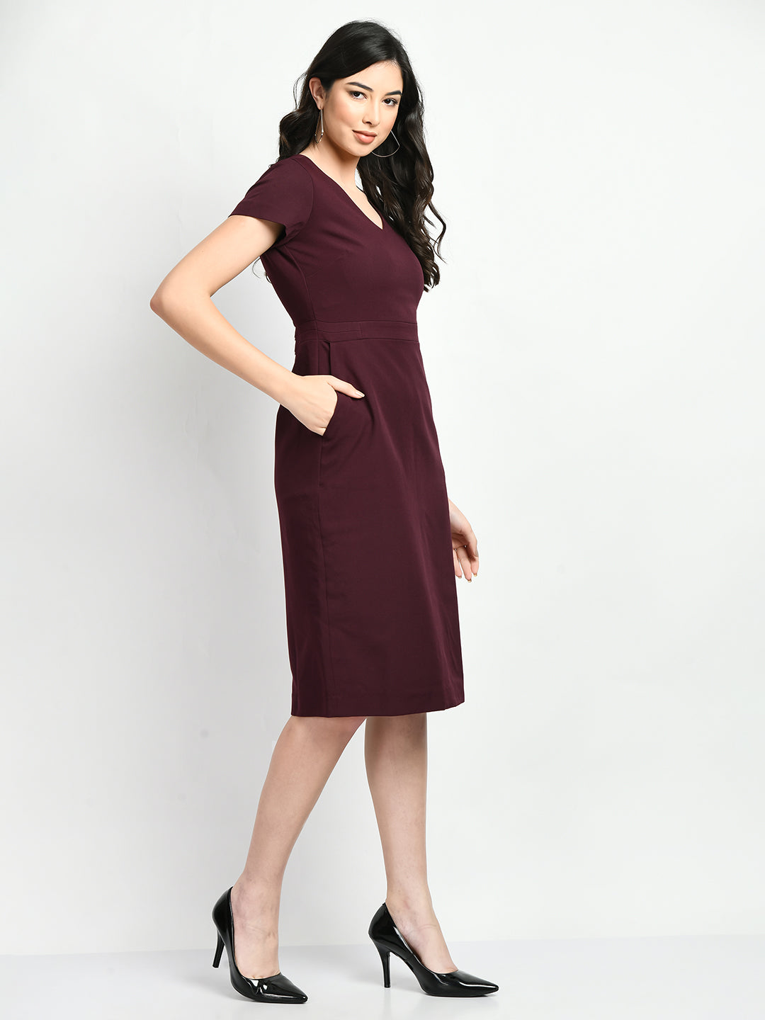 Composure Sheath Dress (Wine)