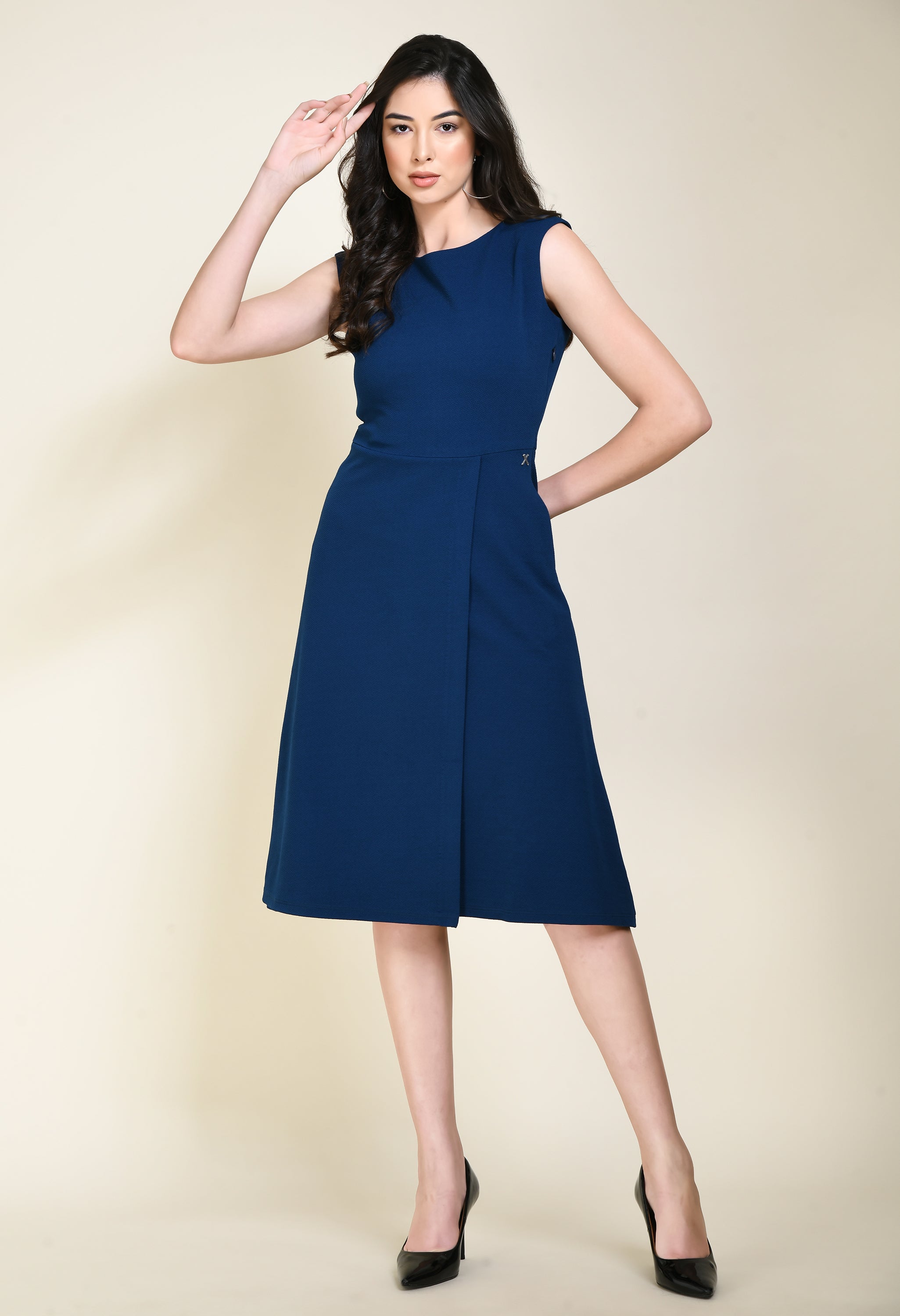 Pride A-line Wrap Dress (Royal Blue)