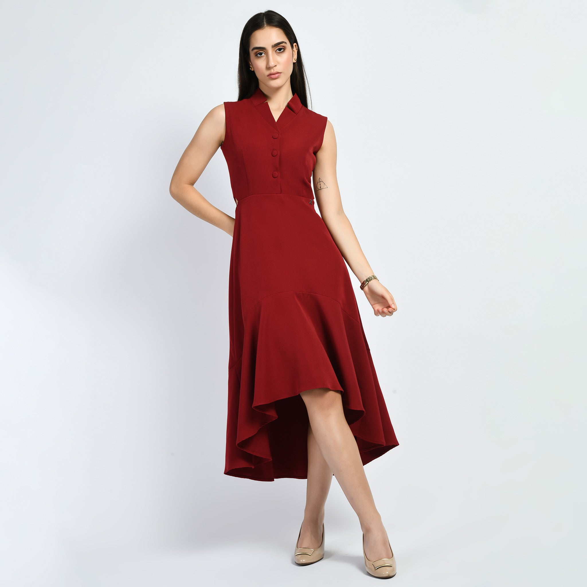 Vivacity Cut out Maxi Dress (Red)