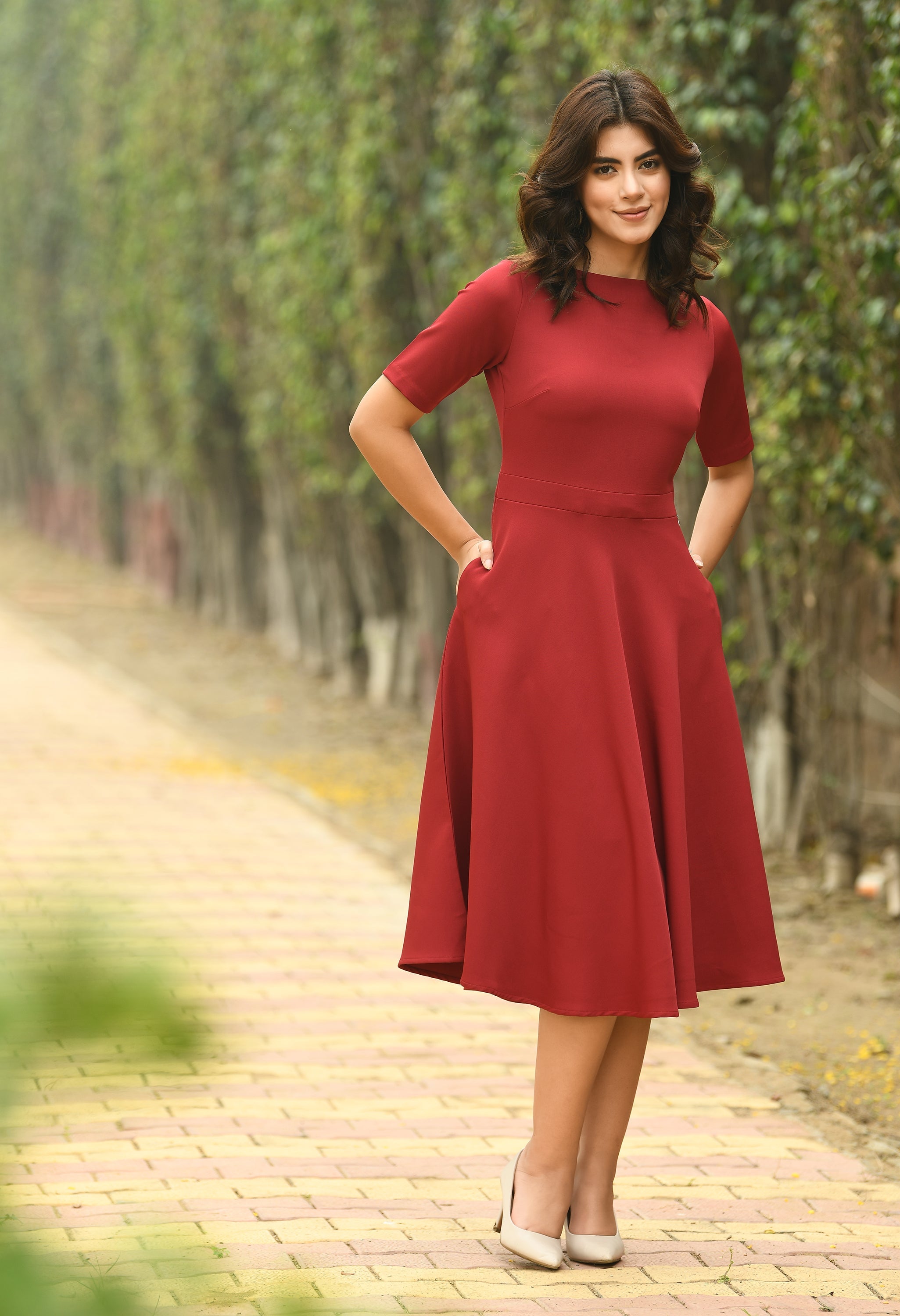 Epitome Classic A-line Dress (Red)