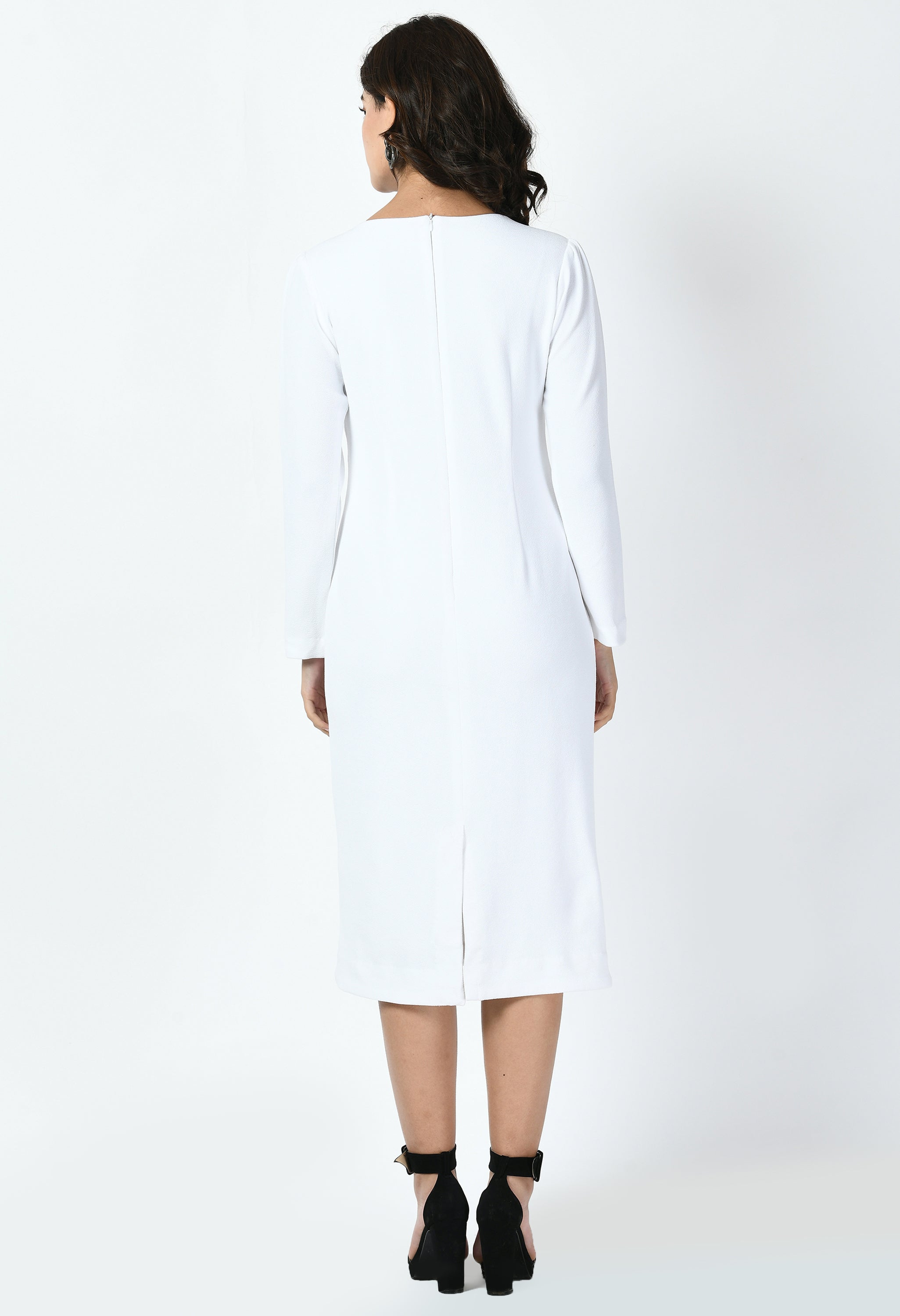 Acme Button Down Midi Sheath Dress (White)