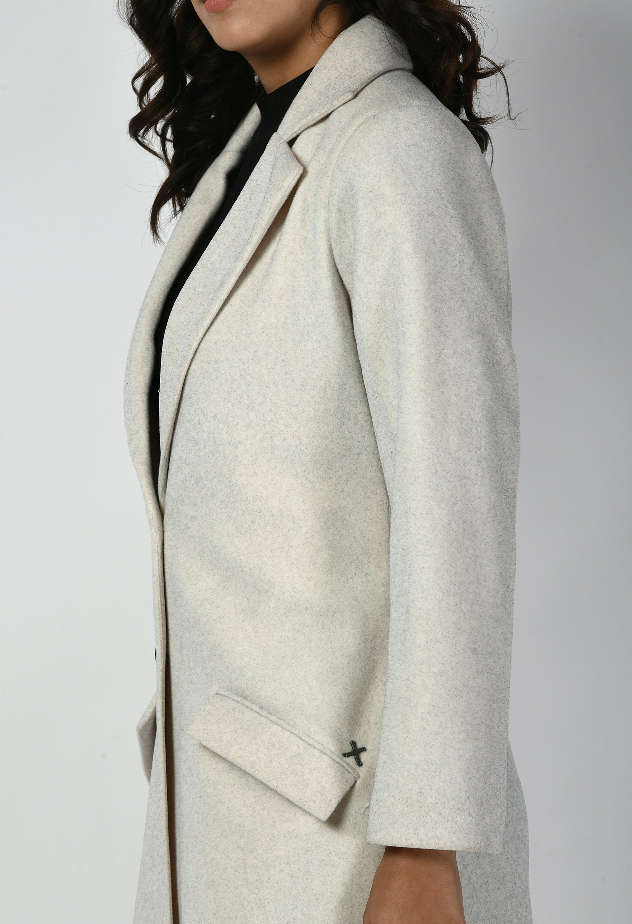 Determination Wool-Blend Long Coat (Off White)