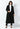 Dedication Suede Leather Long Wrap Coat (Black)