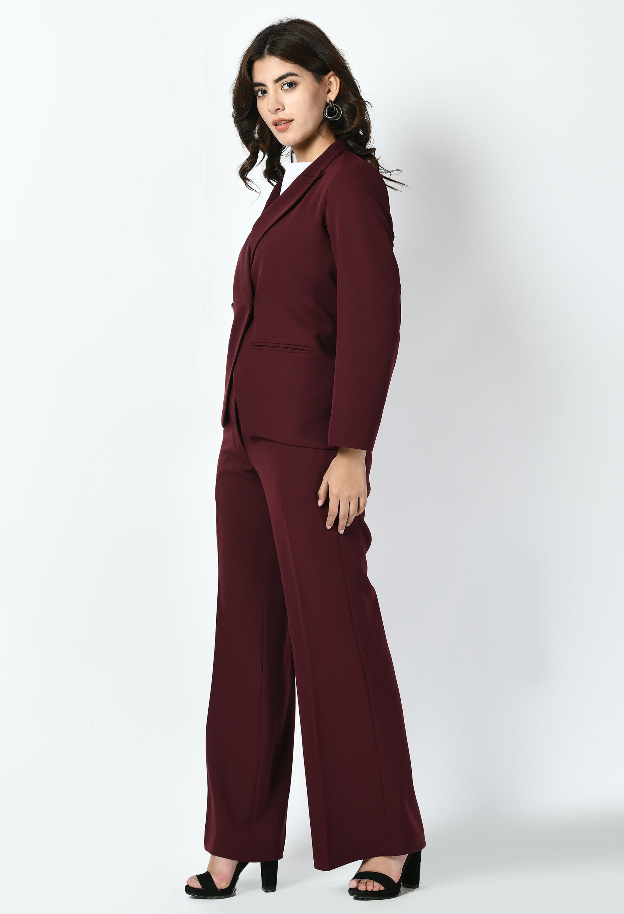 Dominance Solid Formal Blazer (Wine)