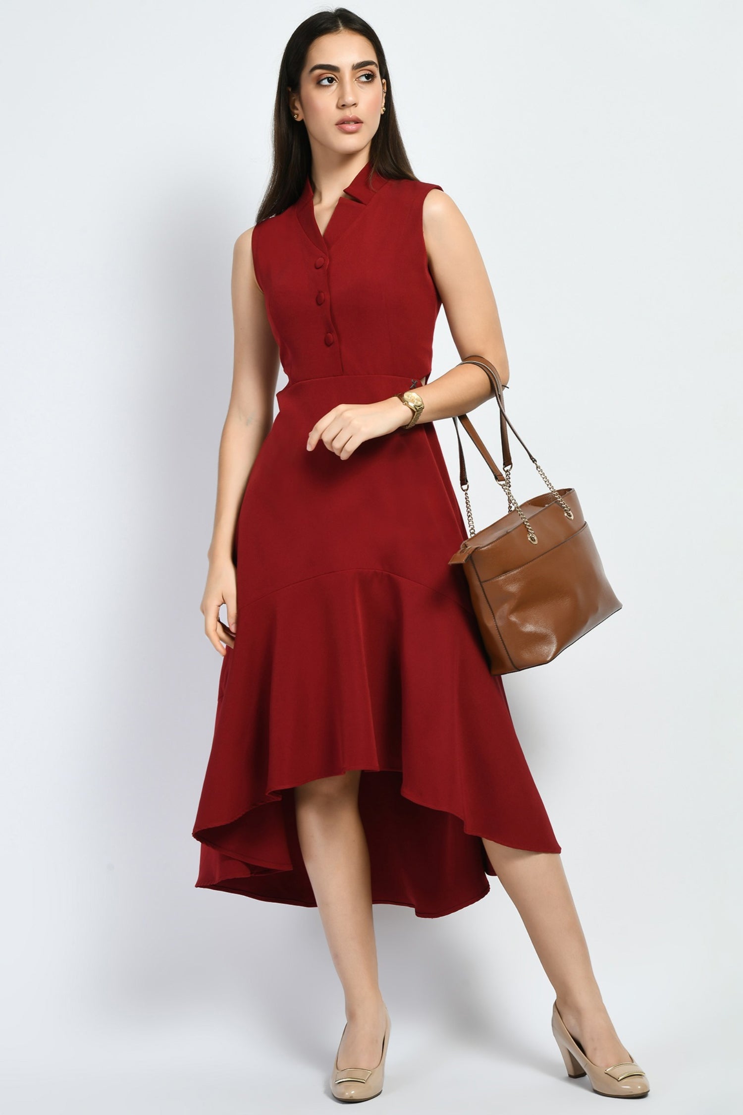 Vivacity Cut out Maxi Dress (Red)