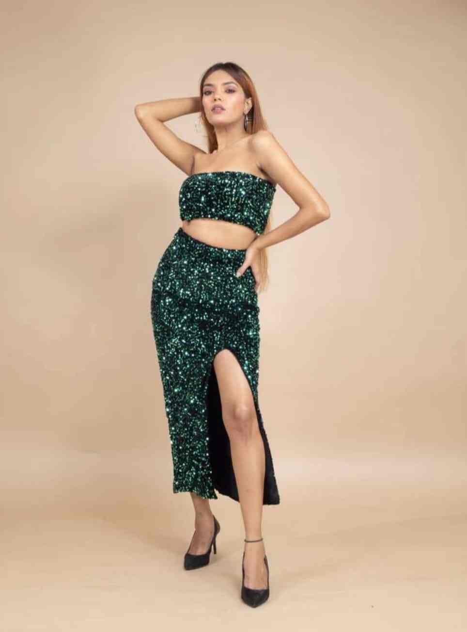 STUNNING VELVET SEQUIN CO-ORD SET