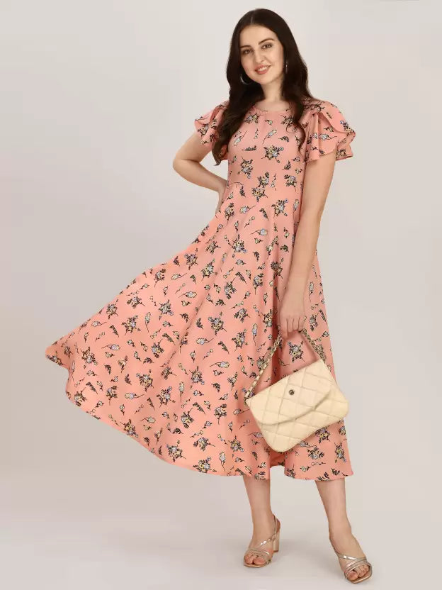 Women's Crepe A-Line Maxi Dress