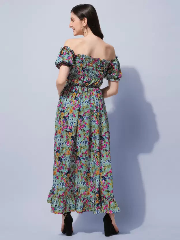 Women'S Crepe A-Line Maxi Dress