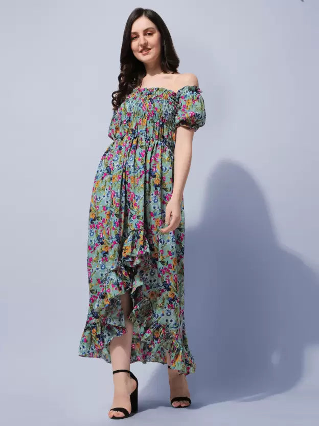 Women'S Crepe A-Line Maxi Dress