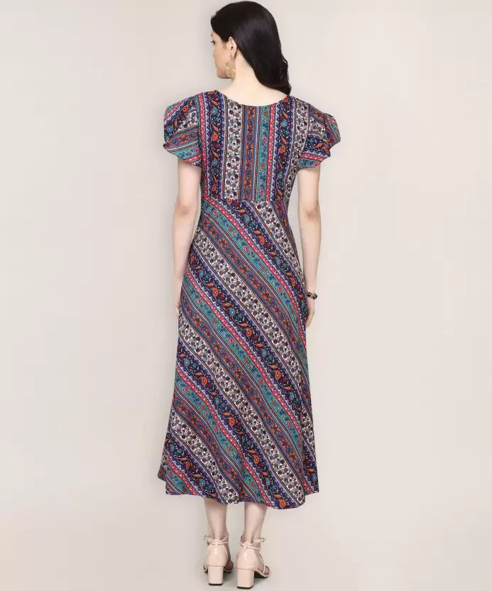 Women's Crepe A-Line Maxi Dress