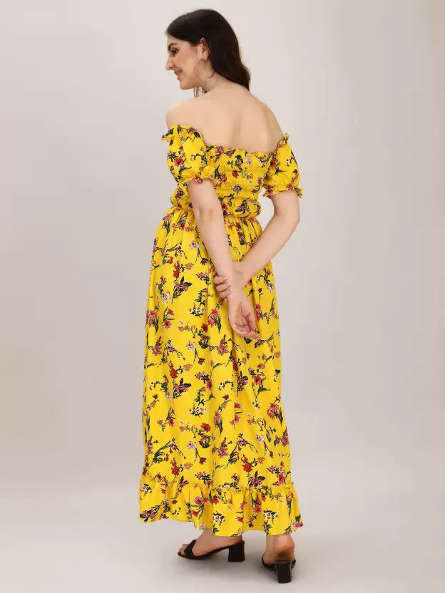 Women'S Crepe A-Line Maxi Dress