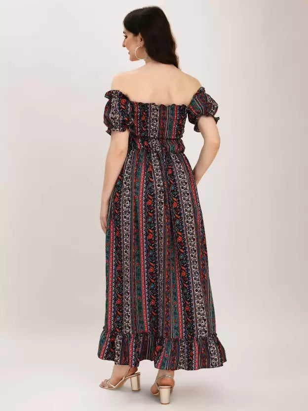 Women'S Crepe A-Line Maxi Dress