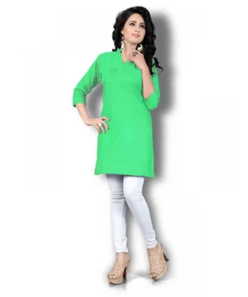 Femilyn Women's Cotton Kurtis (Green, M)