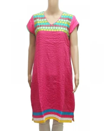 Femilyn Women's Rayon Kurtis (Pink, Green, L)