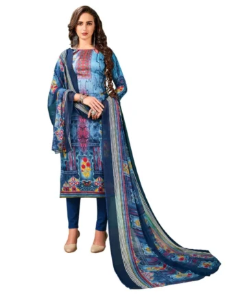 Femilyn Women's Cotton Unstitched Salwar-Suit Material With Dupatta (Multi, 2-2.5mtrs)