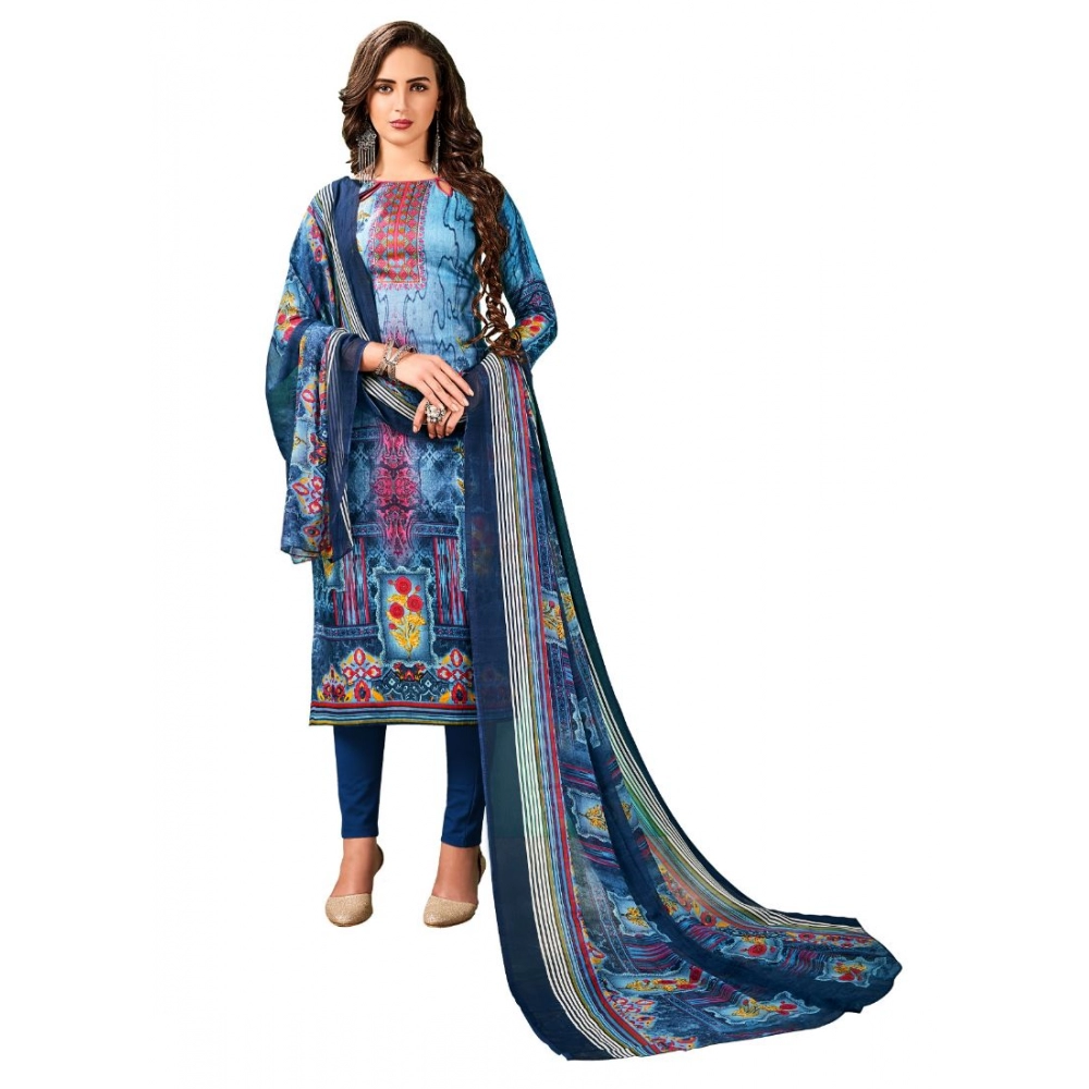 Femilyn Women's Cotton Unstitched Salwar-Suit Material With Dupatta (Multi, 2-2.5mtrs)