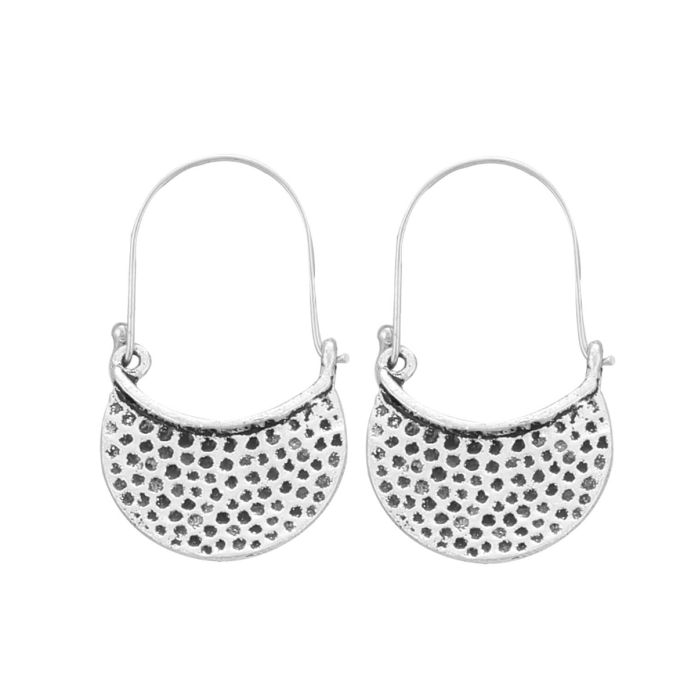 Femilyn Women's Silver Plated Hook Dangler Hanging Earrings-Silver