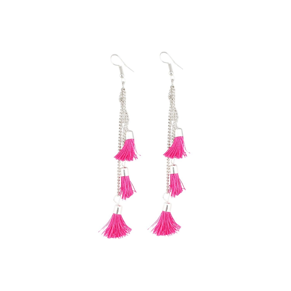 Femilyn Women's Alloy Hook Dangler Hanging Hanging Earrings-Silver