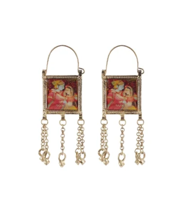 Femilyn Women's Alloy, silver Plated Hook Dangler Hanging Earrings-Multicolour