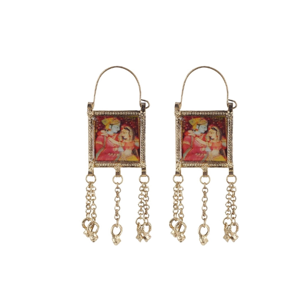 Femilyn Women's Alloy, silver Plated Hook Dangler Hanging Earrings-Multicolour