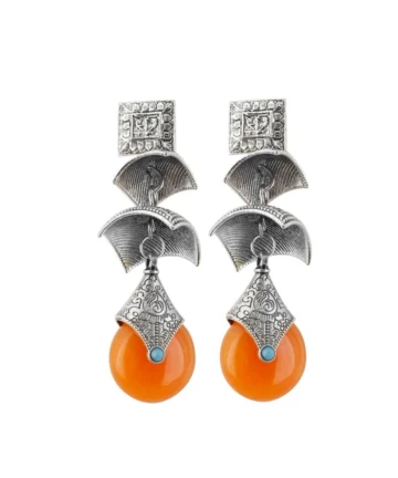 Femilyn Women's Silver Plated Hook Dangler Hanging Earrings-Silver