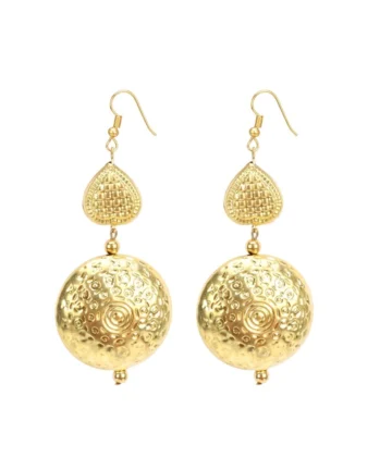 Femilyn Women's Gold Plated Hook Dangler Hanging Earrings-Golden