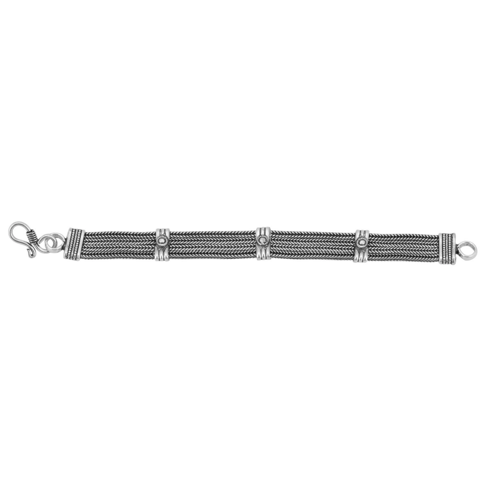 Femilyn Women's Oxidised Black Silver Silver Bracelet-Silver