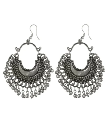 Femilyn Women's Alloy, silver Plated Hook Dangler Hanging Earrings-Silver