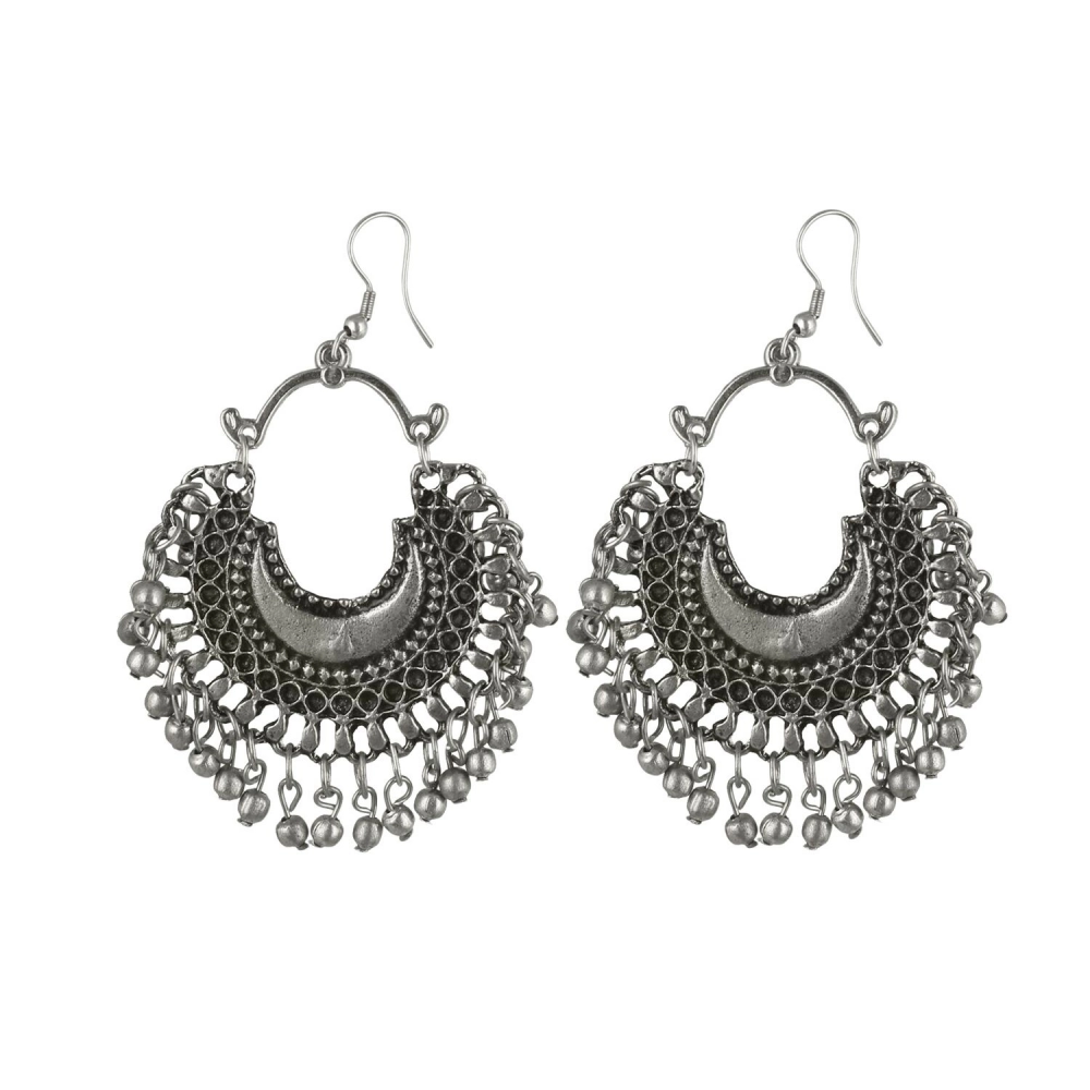 Femilyn Women's Alloy, silver Plated Hook Dangler Hanging Earrings-Silver