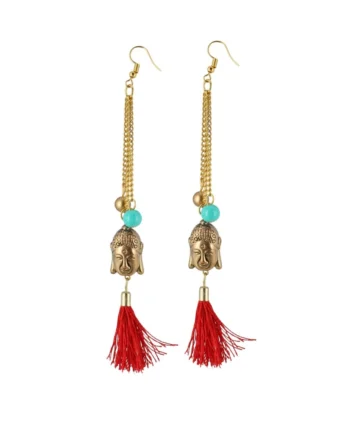 Femilyn Women's Gold Plated Hook Dangler Hanging Tassel Fashion Earrings-Gold