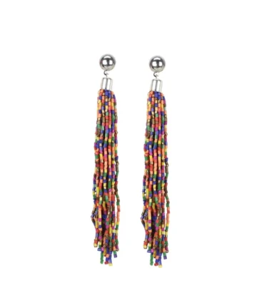 Femilyn Women's Alloy, Beads Hook Dangler Hanging Earrings-Multicolour