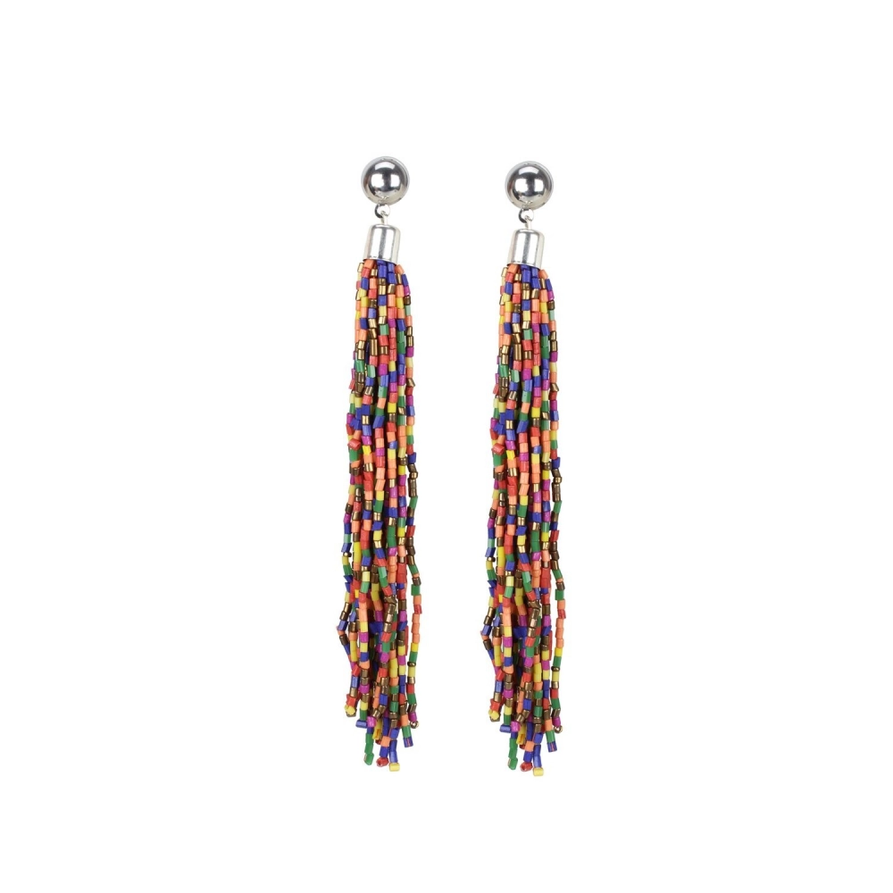Femilyn Women's Alloy, Beads Hook Dangler Hanging Earrings-Multicolour