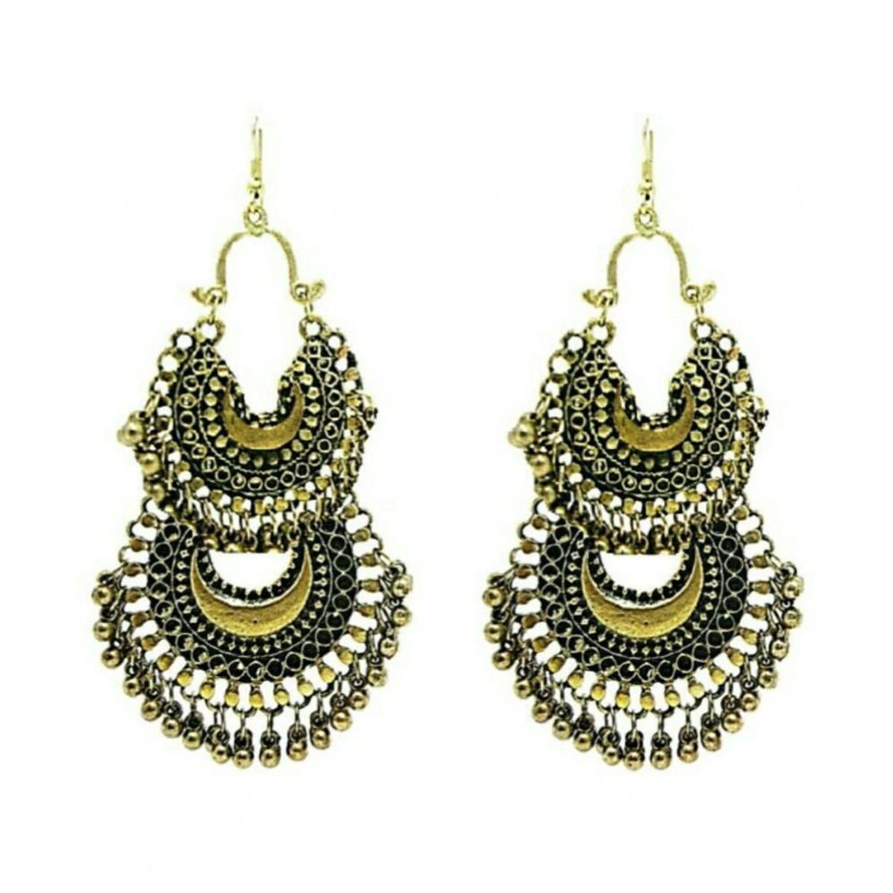 Femilyn Women's Gold Plated Hook Dangler Hanging Earrings-Gold