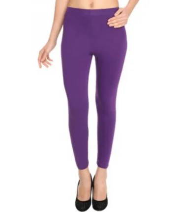 Femilyn Women's Cotton Leggings (Color:Purple)