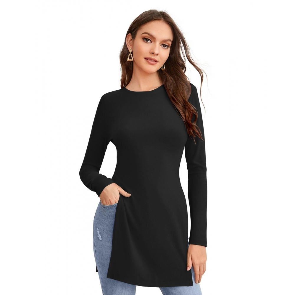 Femilyn Women's Western Wear Hosiery T Shirts (Black)