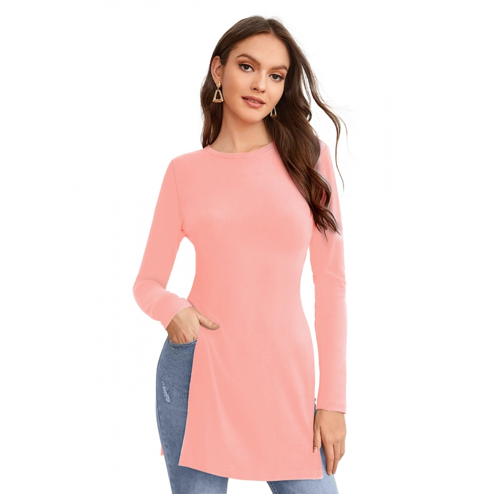 Femilyn Women's Western Wear Hosiery T Shirts (Peach)