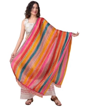Femilyn Women's Chanderi Printed Dupatta (Multicolor, Length: 2.25 to 2.50 Mtr)