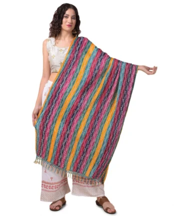 Femilyn Women's Chanderi Printed Dupatta (Multicolor, Length: 2.25 to 2.50 Mtr)
