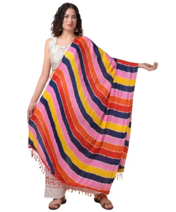 Femilyn Women's Chanderi Printed Dupatta (Multicolor, Length: 2.25 to 2.50 Mtr)