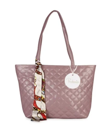 Femilyn Women's Polyurethane Textured  Shoulder Bag (Blush Pink)