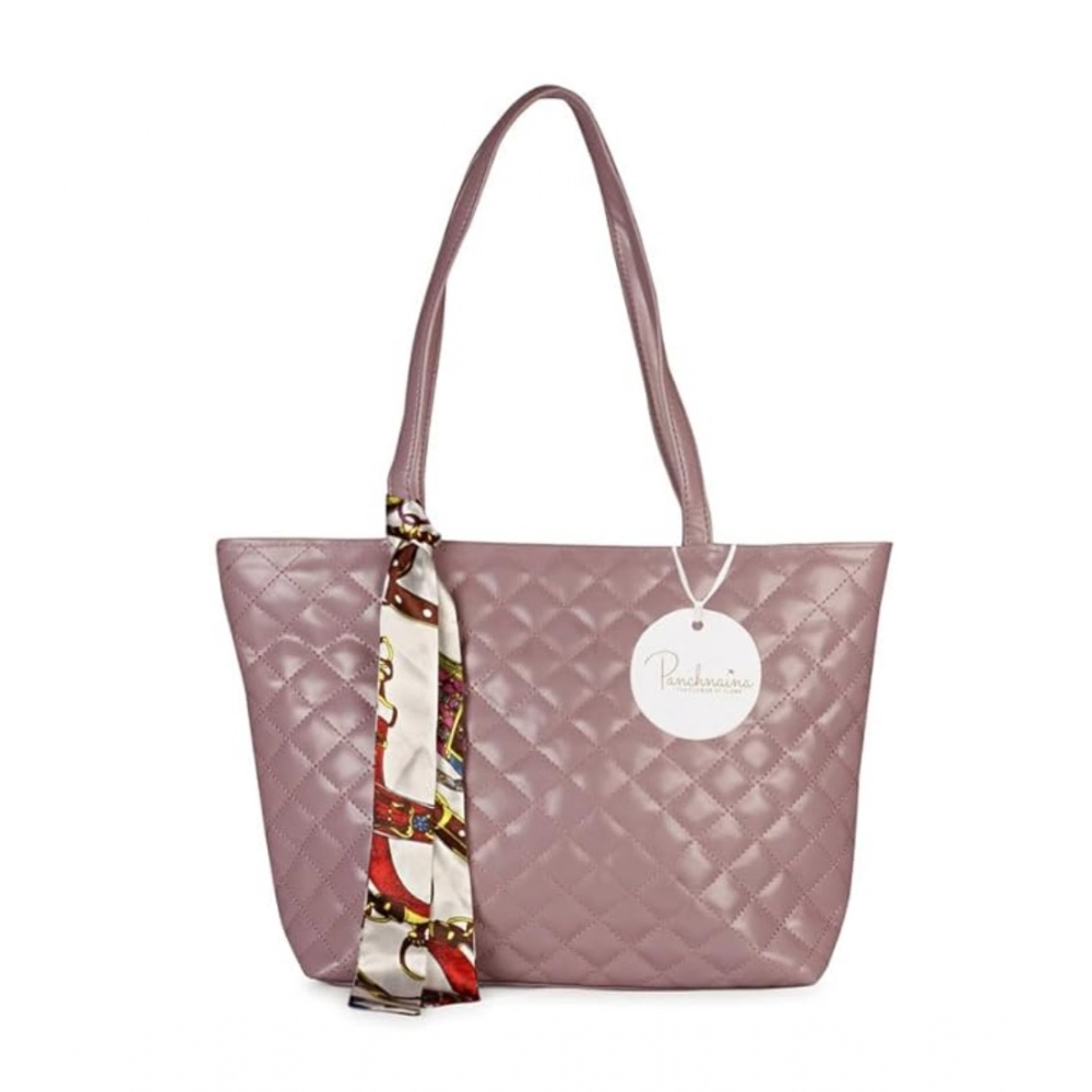 Femilyn Women's Polyurethane Textured  Shoulder Bag (Blush Pink)