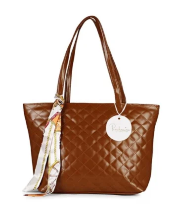 Femilyn Women's Polyurethane Textured  Shoulder Bag (Dark Brown)